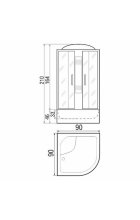 Душевая кабина RIVER DUNAY 90/44 TH с турецкой баней