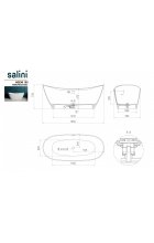 Акриловая ванна Salini NOEMI 185 S-Stone Матовая Акриловая ванна Salini NOEMI 185 S-Stone Матовая