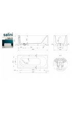 Акриловая ванна Salini FABIA 180 S-Sense Матовое