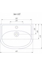 Тумба с раковиной Санта Сити 60, 2 ящика