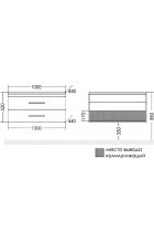 Тумба с раковиной Санта Венера 100 дуб шале графит подвесная