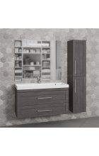 Тумба с раковиной Санта Венера 100 дуб шале графит подвесная