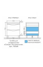 Тумба с раковиной Санта Сатурн 70, 2 ящика, напольная