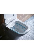 Унитаз подвесной Сантек ЛАЙН RIMLESS белый инсталляция панель хром