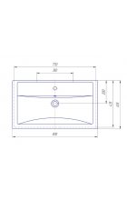 Тумба с раковиной Stella Polar Диана 80 напольная кендал/черная матовая