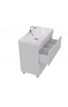 Тумба с раковиной Stella Polar Памелла 90 (2 ящ.) напольная белая