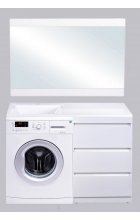 Тумба с раковиной Style Line Даллас 120 R (3 ящ.) Люкс Plus напольная белая