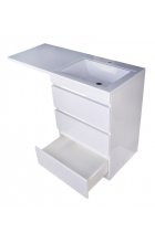 Тумба с раковиной Style Line Даллас 120 R (3 ящ.) Люкс Plus напольная белая