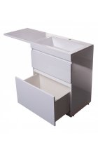 Тумба с раковиной Style Line Даллас 130 R Люкс Plus напольная белая