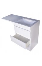 Тумба с раковиной Style Line Даллас 130 R (3 ящ.) Люкс Plus напольная белая