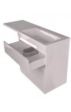 Тумба с раковиной Style Line Даллас 140 R (3 ящ.) Люкс Plus напольная белая
