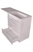 Тумба с раковиной Style Line Даллас 140 R (3 ящ.) Люкс Plus напольная белая