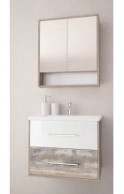 Зеркальный шкаф Style Line Экзотик 75 древесина/белый