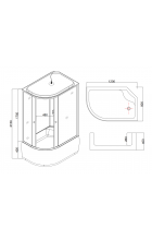 Душевая кабина Taliente TA-12080M(R) 120х80 асимметричная