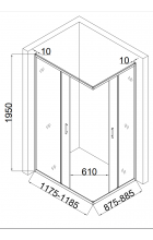 Душевой уголок Taliente TA-09120-1CP 120х90
