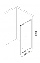 Душевая перегородка Taliente TA-08-1CP 80х195