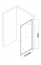 Душевая перегородка Taliente TA-09-1CP 90х195