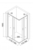 Душевой уголок Taliente TA-08120-1CP 120х80