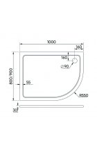 Душевой поддон Veconi TZ-11L 100х80