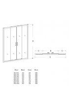 Душевая дверь Veconi VN-45 130х185