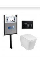 Комплект WeltWasser AMBERG 404 + GELBACH 002 GL-WT + AMBERG RD-BL инсталляция с унитазом и кнопкой смыва