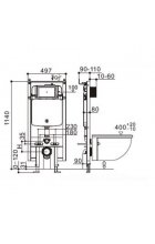 Комплект WeltWasser AMBERG 404 + GELBACH 002 GL-WT + AMBERG RD-BL инсталляция с унитазом и кнопкой смыва