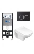 Комплект WeltWasser AMBERG 506 + KEHLBACH 004 GL-WT + AMBERG RD-BL инсталляция с унитазом и кнопкой смыва Комплект WeltWasser AMBERG 506 + KEHLBACH 004 GL-WT + AMBERG RD-BL инсталляция с унитазом и кнопкой смыва