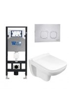 Комплект WeltWasser AMBERG 506 + KEHLBACH 004 GL-WT + AMBERG RD-MT CR инсталляция с унитазом и кнопкой смыва Комплект WeltWasser AMBERG 506 + KEHLBACH 004 GL-WT + AMBERG RD-MT CR инсталляция с унитазом и кнопкой смыва