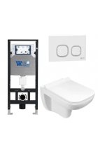 Комплект WeltWasser AMBERG 506 + KEHLBACH 004 GL-WT + AMBERG RD-WT инсталляция с унитазом и кнопкой смыва Комплект WeltWasser AMBERG 506 + KEHLBACH 004 GL-WT + AMBERG RD-WT инсталляция с унитазом и кнопкой смыва