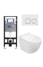 Комплект WeltWasser AMBERG 506 + HEIMBACH 004 GL-WT + AMBERG RD-WT инсталляция с унитазом и кнопкой смыва Комплект WeltWasser AMBERG 506 + HEIMBACH 004 GL-WT + AMBERG RD-WT инсталляция с унитазом и кнопкой смыва
