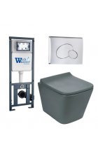 Комплект WeltWasser MARBERG 410 + GELBACH 004 MT-GR + MAR 410 RD инсталляция с унитазом и кнопкой смыва Комплект WeltWasser MARBERG 410 + GELBACH 004 MT-GR + MAR 410 RD инсталляция с унитазом и кнопкой смыва