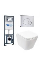 Комплект WeltWasser MARGERG 410 + GELBACH 004 MT-WT + MAR 410 RD инсталляция с унитазом и кнопкой смыва Комплект WeltWasser MARGERG 410 + GELBACH 004 MT-WT + MAR 410 RD инсталляция с унитазом и кнопкой смыва