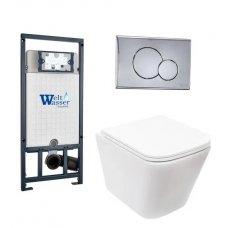 Комплект WeltWasser MARBERG 507 + GELBACH 004 MT-WT + MAR 507 RD инсталляция с унитазом и кнопкой смыва