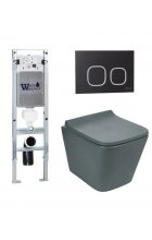 Комплект WeltWasser AMBERG 350 ST + GELBACH 004 MT-GR + AMBERG RD-BL инсталляция с унитазом и кнопкой смыва