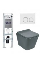 Комплект WeltWasser AMBERG 350 ST + GELBACH 004MT-GR + AMBERG RD-WT инсталляция с унитазом и кнопкой смыва Комплект WeltWasser AMBERG 350 ST + GELBACH 004MT-GR + AMBERG RD-WT инсталляция с унитазом и кнопкой смыва