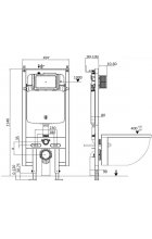 Комплект WeltWasser AMBERG 497 ST + GELBACH 004 GL-WT + AMBERG RD-MT CR инсталляция с унитазом и кнопкой смыва