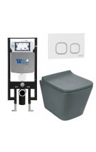 Комплект WeltWasser AMBERG 497 + GELBACH 004 MT-GR + AMBERG RD-WT инсталляция с унитазом и кнопкой смыва Комплект WeltWasser AMBERG 497 + GELBACH 004 MT-GR + AMBERG RD-WT инсталляция с унитазом и кнопкой смыва