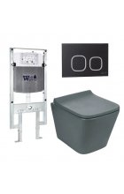 Комплект WeltWasser AMBERG 497 ST + GELBACH 004 MT-GR + AMBERG RD-BL инсталляция с унитазом и кнопкой смыва