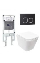Комплект WeltWasser AMBERG 497 ST + GELBACH 004MT-WT + AMBERG RD-BL инсталляция с унитазом и кнопкой смыва Комплект WeltWasser AMBERG 497 ST + GELBACH 004MT-WT + AMBERG RD-BL инсталляция с унитазом и кнопкой смыва