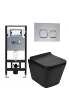 Комплект WeltWasser AMBERG 506 + GELBACH 004MT-BL + AMBERG RD-CR инсталляция с унитазом и кнопкой смыва