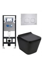 Комплект WeltWasser AMBERG 506 + GELBACH 004MT-BL + AMBERG RD-MT CR инсталляция с унитазом и кнопкой смыва Комплект WeltWasser AMBERG 506 + GELBACH 004MT-BL + AMBERG RD-MT CR инсталляция с унитазом и кнопкой смыва