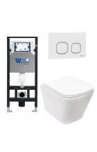 Комплект WeltWasser AMBERG 506 + GELBACH 004MT-WT + AMBERG RD-WT инсталляция с унитазом и кнопкой смыва
