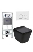 Комплект WeltWasser AMBERG 506 ST + GELBACH 004MT-BL + AMBERG RD-WT инсталляция с унитазом и кнопкой смыва
