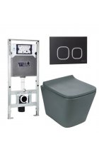 Комплект WeltWasser AMBERG 506 ST + GELBACH 004 MT-GR + AMBERG RD-BL инсталляция с унитазом и кнопкой смыва