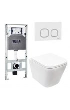 Комплект WeltWasser AMBERG 506 ST + GELBACH 004MT-WT + AMBERG RD-WT инсталляция с унитазом и кнопкой смыва Комплект WeltWasser AMBERG 506 ST + GELBACH 004MT-WT + AMBERG RD-WT инсталляция с унитазом и кнопкой смыва