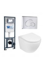 Комплект WeltWasser MARBERG 410 + MERZBACH 004 GL-WT + MAR 410 RD инсталляция с унитазом и кнопкой смыва Комплект WeltWasser MARBERG 410 + MERZBACH 004 GL-WT + MAR 410 RD инсталляция с унитазом и кнопкой смыва