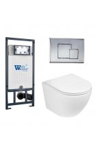 Комплект WeltWasser MARBERG 507 + MERZBACH 004 GL-WT + MAR 507 SE инсталляция с унитазом и кнопкой смыва