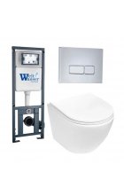 Комплект WeltWasser MARBERG 410 + MERZBACH 004 MT-WT + MAR 410 SE инсталляция с унитазом и кнопкой смыва Комплект WeltWasser MARBERG 410 + MERZBACH 004 MT-WT + MAR 410 SE инсталляция с унитазом и кнопкой смыва