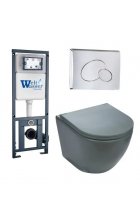 Комплект WeltWasser MARBERG 410 + MERZBACH 004 MT-GR + MAR410 RD инсталляция с унитазом и кнопкой смыва