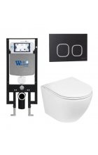Комплект WeltWasser AMBERG 497 + MERZBACH 004 GL-WT + AMBERG RD-BL инсталляция с унитазом и кнопкой смыва Комплект WeltWasser AMBERG 497 + MERZBACH 004 GL-WT + AMBERG RD-BL инсталляция с унитазом и кнопкой смыва